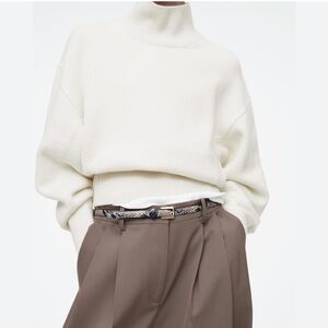 Express Leather Snakeskin Skinny Belt